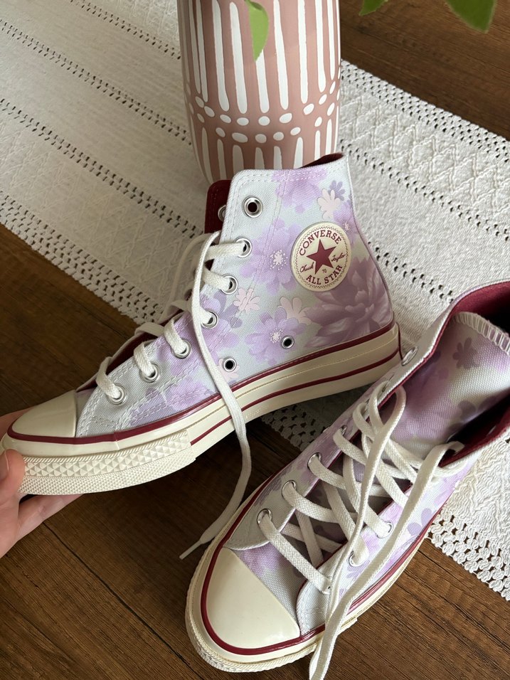 Mor Bağcıklı Yüksek Spor Ayakkabı - Görsel 2