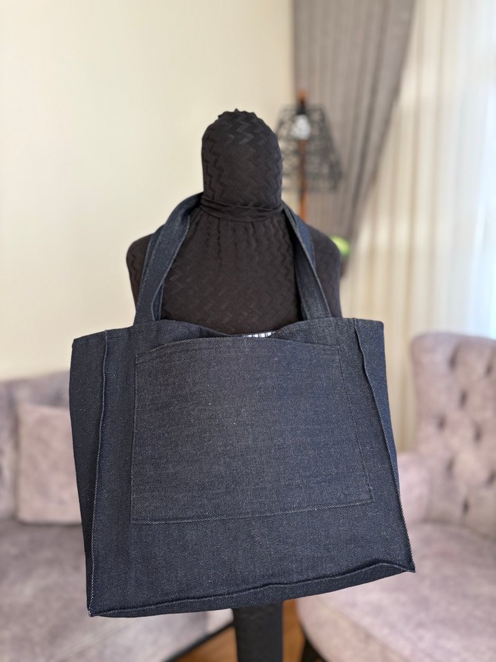 Kadın Kot Kumaş  Çanta - Görsel 2