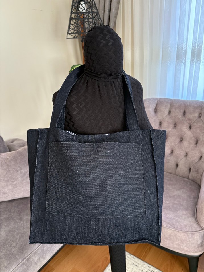 Kadın Kot Kumaş  Çanta - Görsel 4