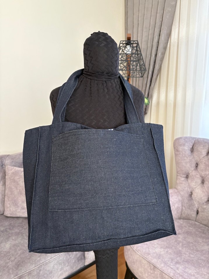 Kadın Kot Kumaş  Çanta - Görsel 3