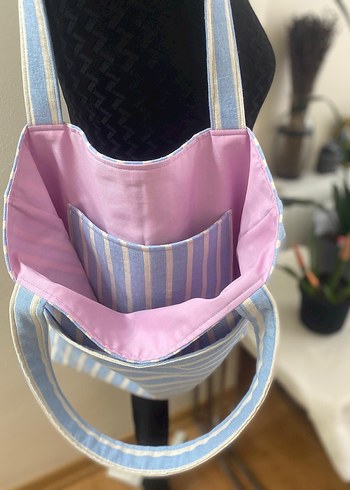 Çizgili  Kadın Omuz Çantası - Görsel 3