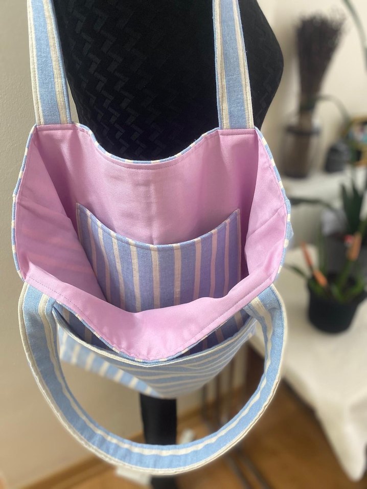 Çizgili  Kadın Omuz Çantası - Görsel 3