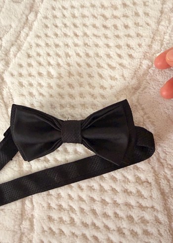 Siyah Düz Erkek Papyon - Görsel 3