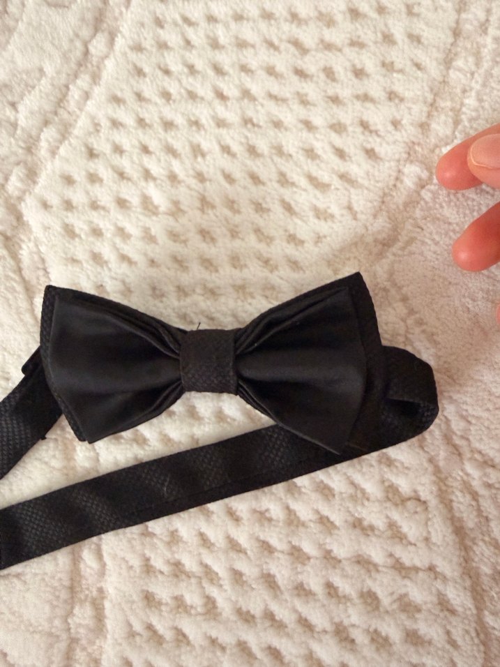 Siyah Düz Erkek Papyon - Görsel 3