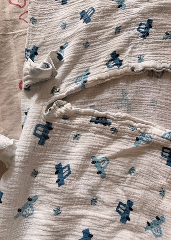 Bebek için Baskılı Keten Uyku Seti - Görsel 4