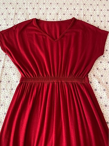 Bordo midi boy elbise