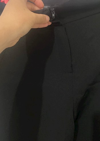 l Beden siyah Renk Siyah Kadın Midi Kumaş Pantolon