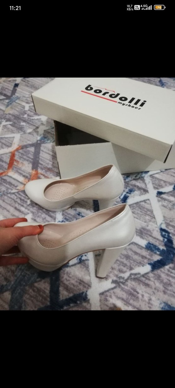 Beyaz Platform Topuklu Gelin Ayakkabı - Görsel 2