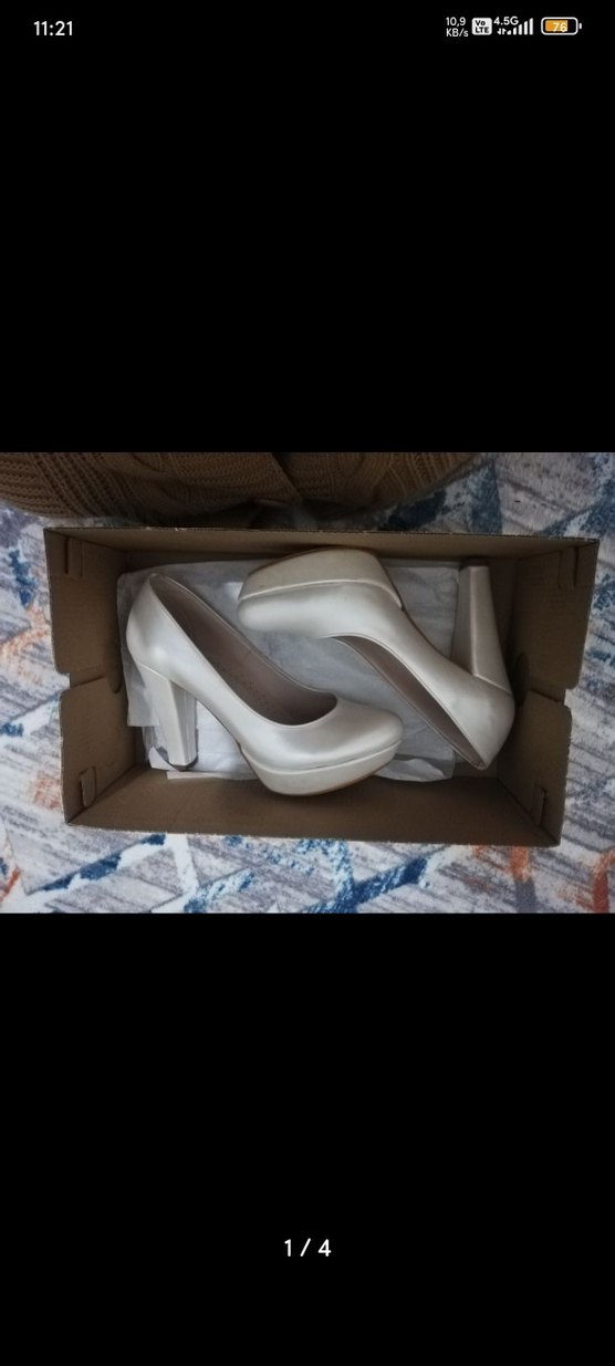 Beyaz Platform Topuklu Gelin Ayakkabı - Görsel 4