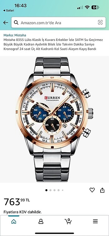 Erkek kol saati Curren M:8355 model
