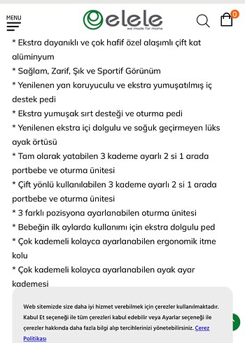 Elele Baby Travel System Bebek Arabası-Bej - Görsel 2