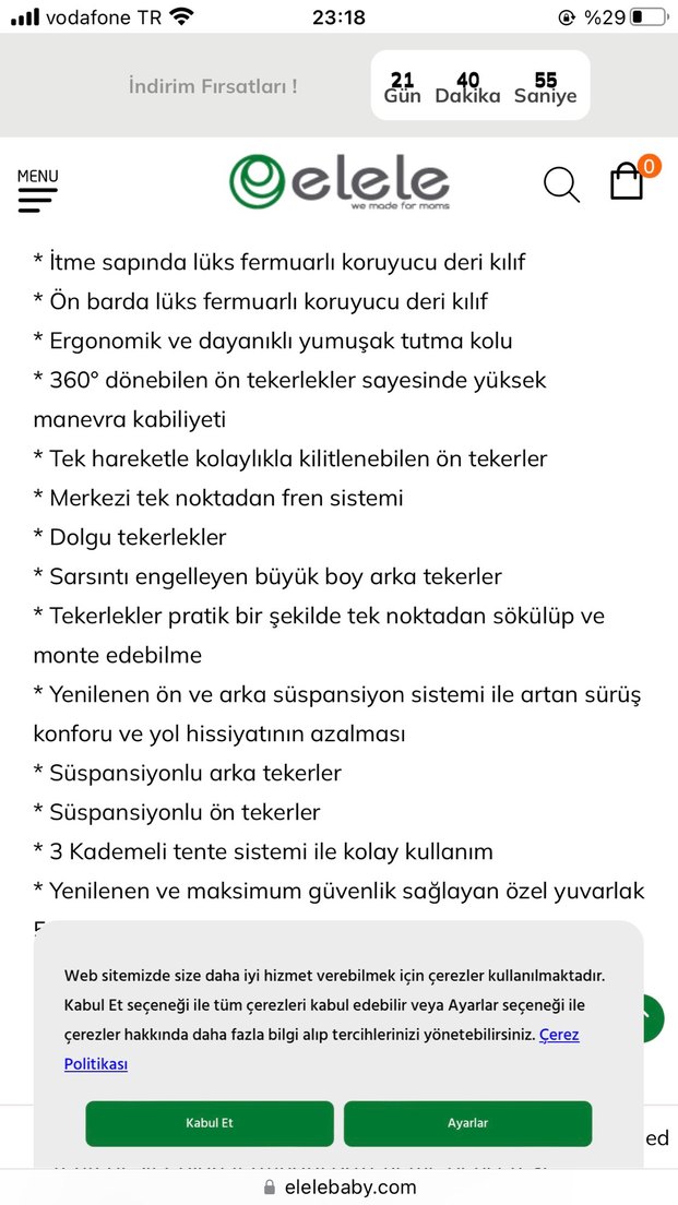 Elele Baby Travel System Bebek Arabası-Bej - Görsel 3