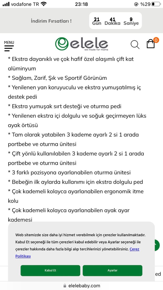 Elele Baby Travel System Bebek Arabası-Bej - Görsel 2