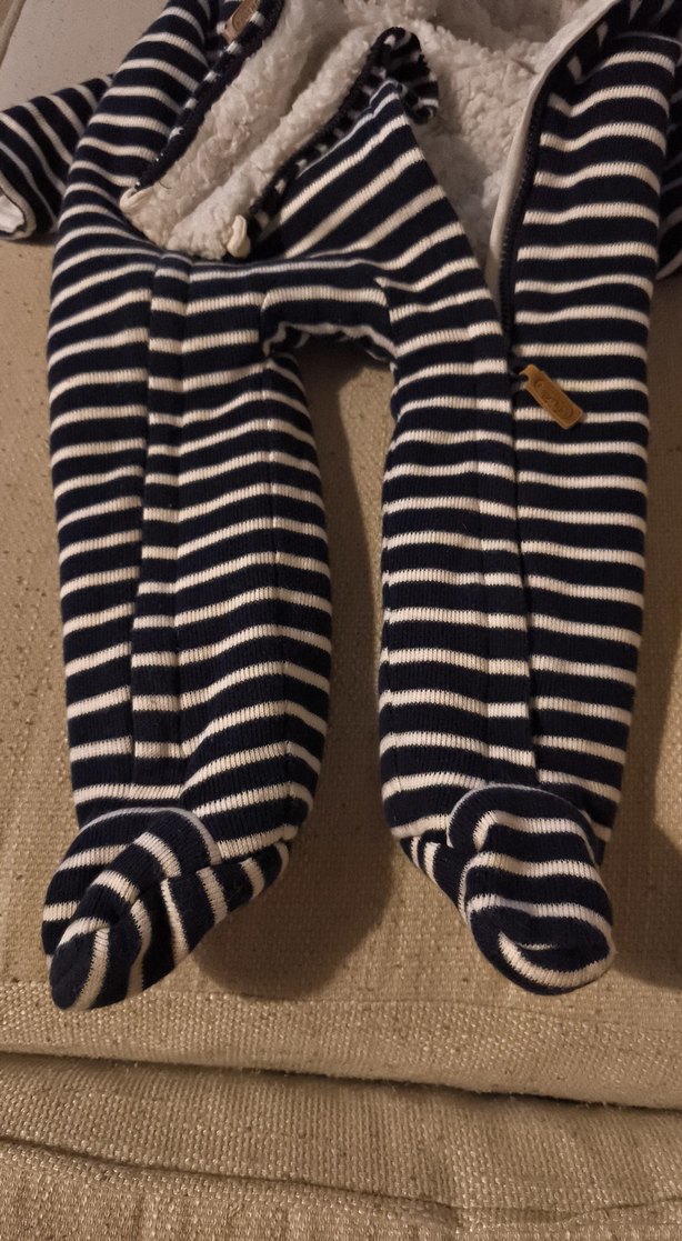 Çizgili Fermuarlı Bebek Tulumu - Görsel 2