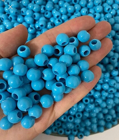  DEKORATİF MAVİ KUZU PLASTİK BONCUK 10 mm