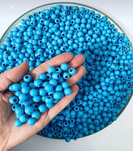 DEKORATİF MAVİ KUZU PLASTİK BONCUK 10 mm