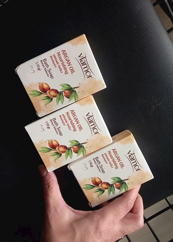 Beden 3 adet yeni Vlamor Argan Yağlı Besleyici Banyo Sabunu 110g