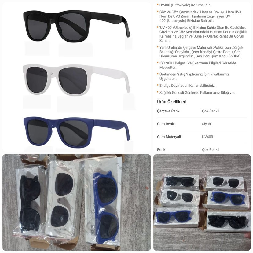 4-8 yaş çocuk model Uv400 koruma plaj vs güneş gözlüğü 1 adet - Görsel 5