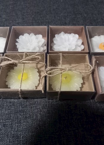 8 adet kutulu çiçekler tasarımlı mum seti yeni birlikte fiyat - Görsel 2