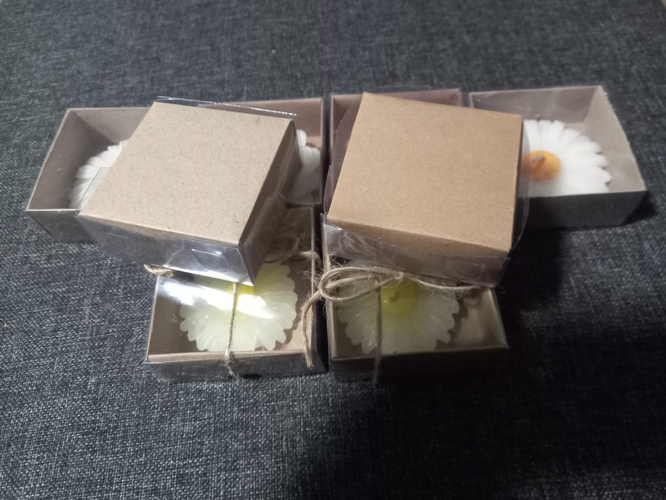 8 adet kutulu çiçekler tasarımlı mum seti yeni birlikte fiyat - Görsel 3