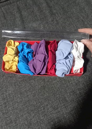 Hediye kutulu 6 lı kumaş toka seti yeni - Görsel 3