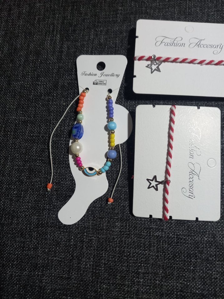 4 yıldız figürlü Marteniçka bileklik 1doğal taşlar boncuk halhal - Görsel 3