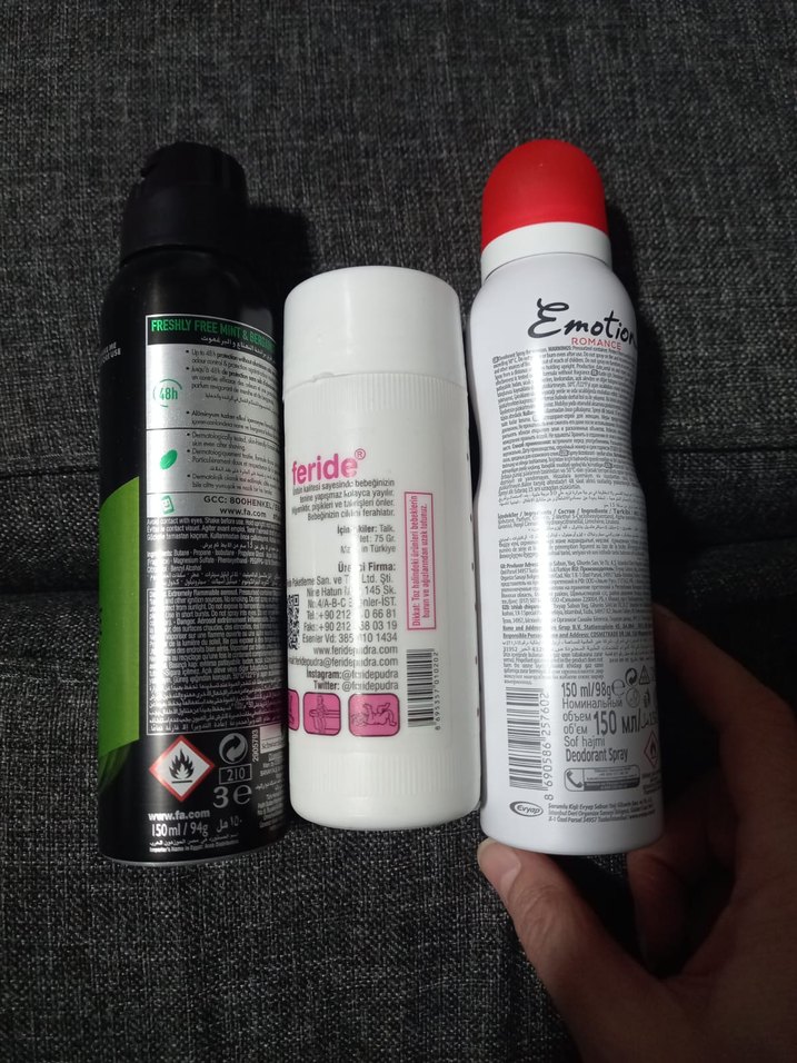 Üçlü Kadın Erkek Bebek Deodorant pudra Seti Fa Emotion Feride - Görsel 2