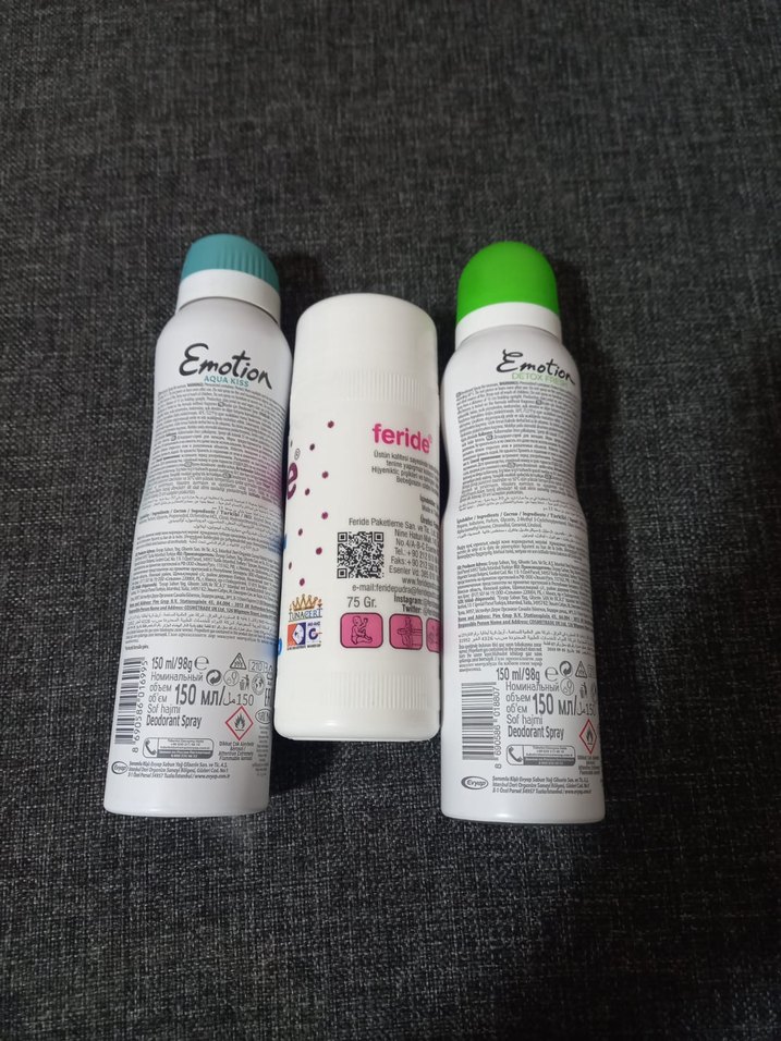 Emotion ve Feride Kadın Deodorant pudra Seti yeni üçlü birlikte - Görsel 2