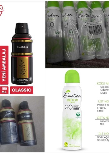 Emotion Kadın ve Jagler erkek Deodorant 150 şer ml ikili set 2li - Görsel 3