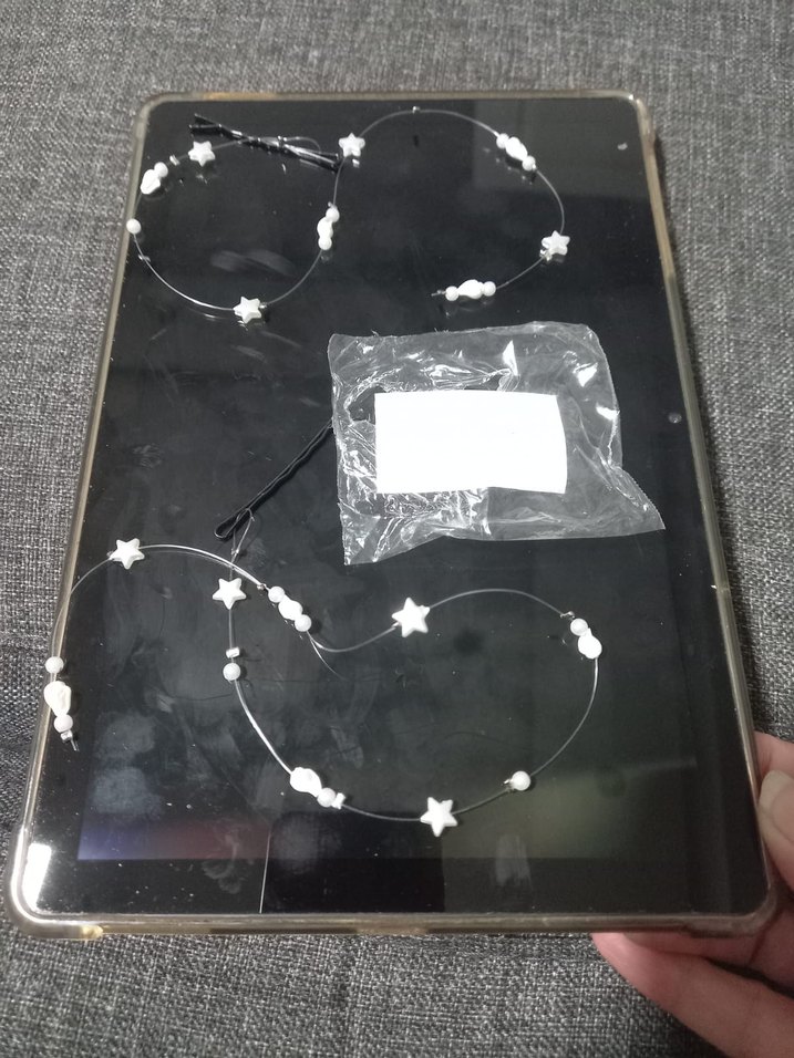 2 adet yeni boncuklu deniz kabuklu tel tokalı saç aksesuarı set - Görsel 3