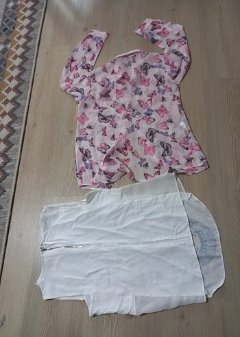 2 li Adil Işık ve diğer XS 10 11 yaş bluz ve gömlek şifon set - Görsel 5