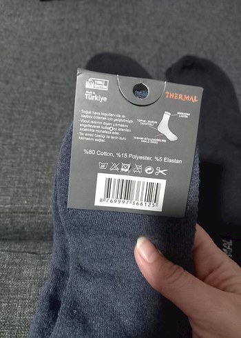 Termal Erkek Gri Midi Çorap çocuk boy üçlü yeni 36-40 nr - Görsel 4