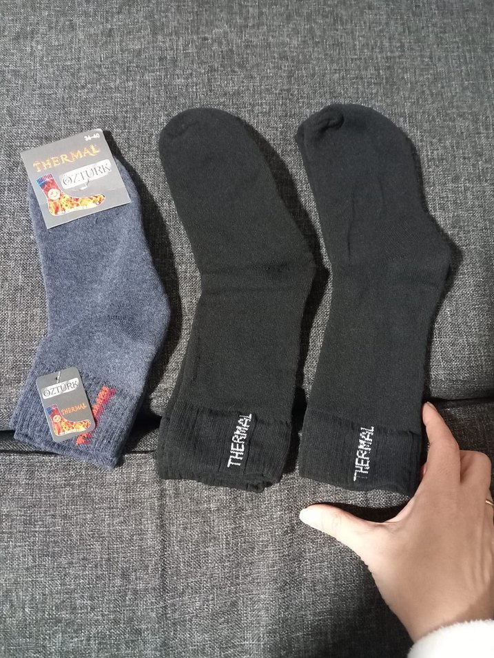 Termal Erkek Gri Midi Çorap çocuk boy üçlü yeni 36-40 nr - Görsel 2