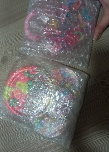 Renkli Boncuklu Çocuk Saç Seti 2 organizer kutulu tokalar - Görsel 2