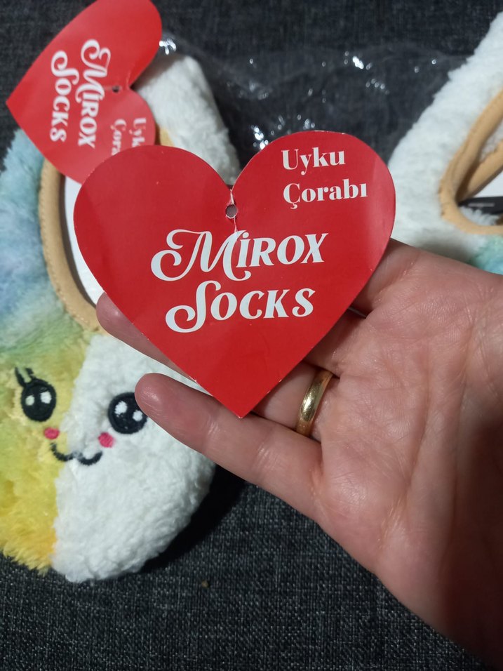 Kızlar için Renkli Bağlama Desenli Sıcak patik uyku patiği ikili - Görsel 3