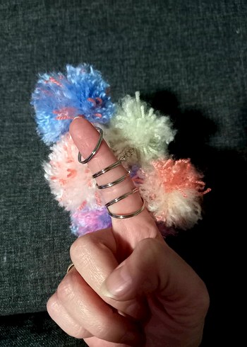 5 adet birlikte yeni anahtarlık çanta süsü rengarenk peluş set - Görsel 3