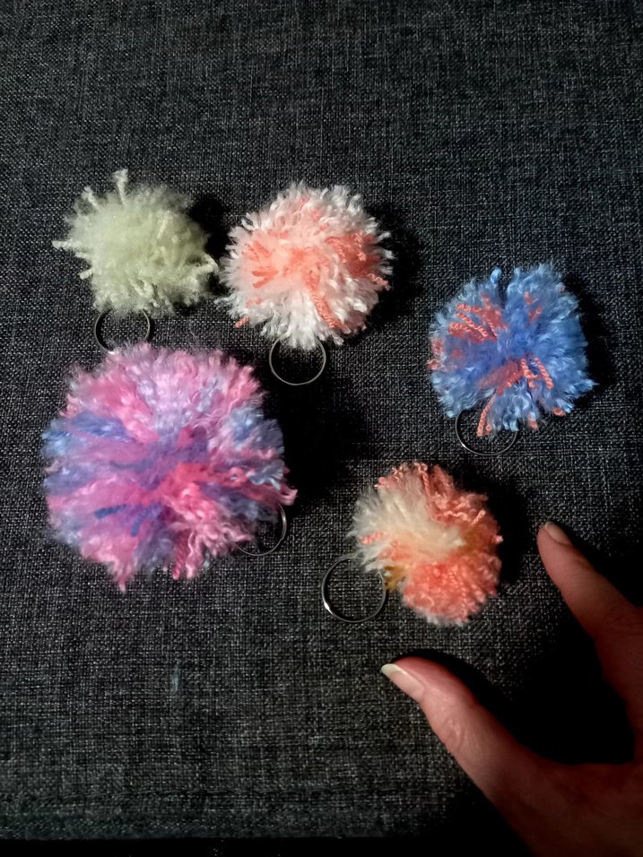 5 adet birlikte yeni anahtarlık çanta süsü rengarenk peluş set - Görsel 2