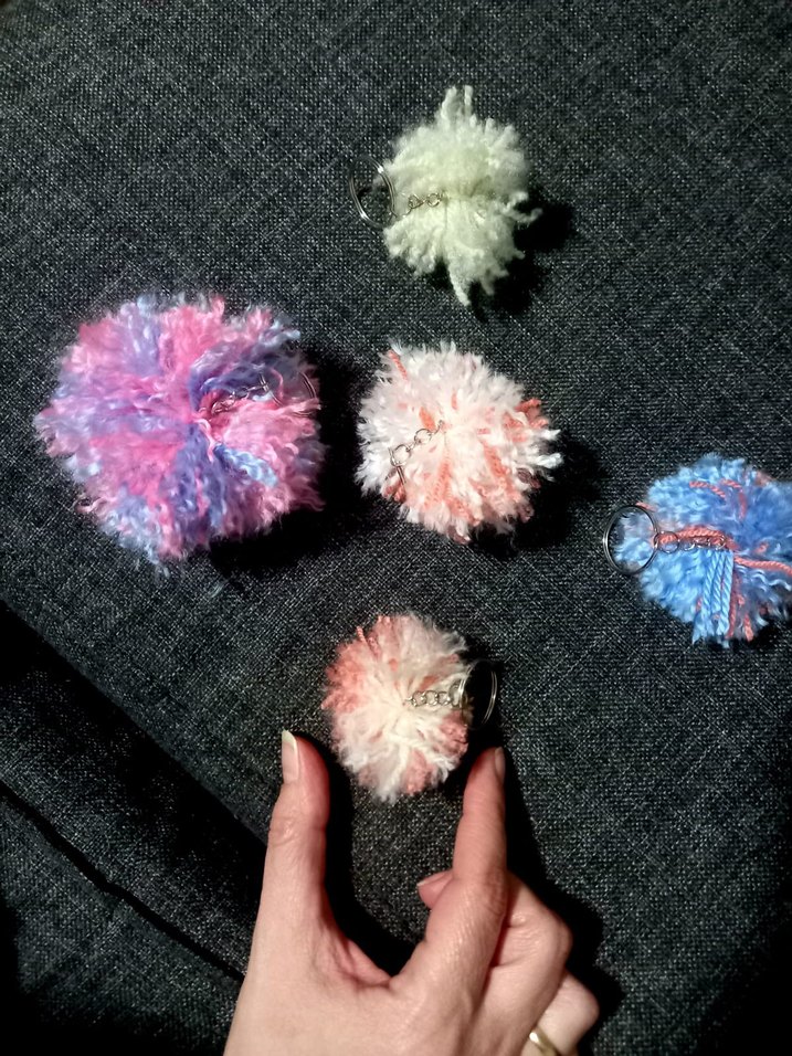 5 adet birlikte yeni anahtarlık çanta süsü rengarenk peluş set - Görsel 5