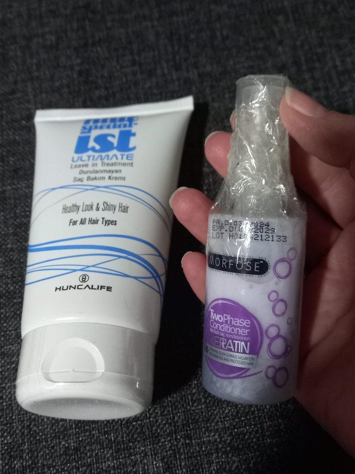 Morfose Keratin İki Faz fön spreyi ve Huncalife saç bakım kremi - Görsel 2