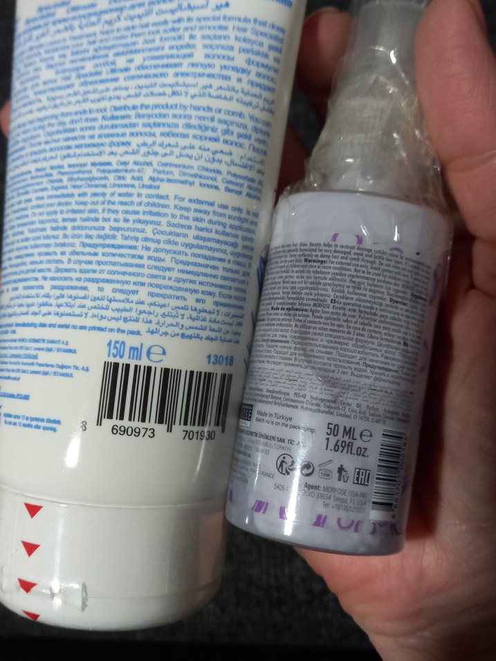 Morfose Keratin İki Faz fön spreyi ve Huncalife saç bakım kremi - Görsel 3