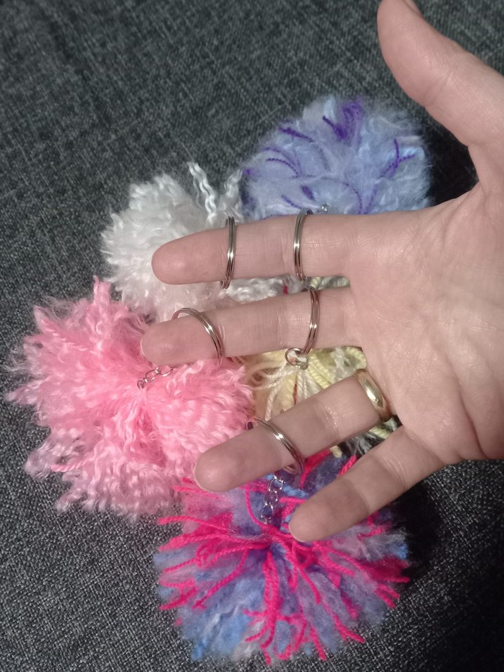 Renkli Kadın Anahtarlık Seti yeni beşli set - Görsel 5