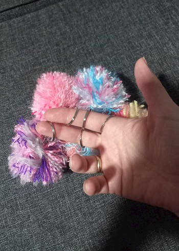 Renkli Püsküllü Bohem Anahtarlık yeni beş adet birlikte - Görsel 5