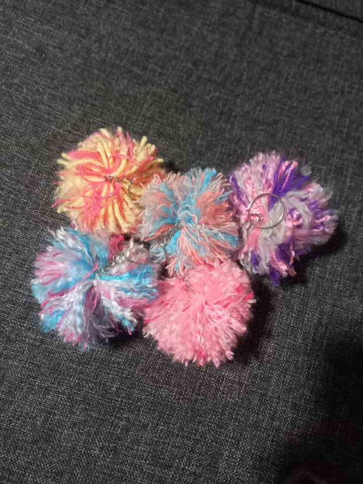 Renkli Püsküllü Bohem Anahtarlık yeni beş adet birlikte - Görsel 4