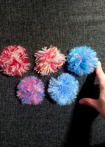 5 adet birlikte yeni anahtarlık çanta süsü rengarenk peluş set - Görsel 2