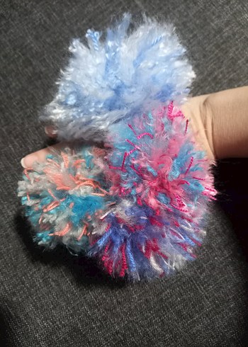 4 adet birlikte yeni anahtarlık çanta süsü rengarenk peluş set - Görsel 4