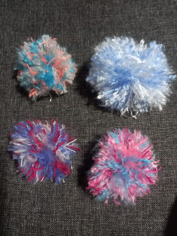 4 adet birlikte yeni anahtarlık çanta süsü rengarenk peluş set - Görsel 2