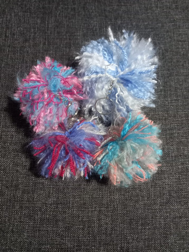 4 adet birlikte yeni anahtarlık çanta süsü rengarenk peluş set - Görsel 5