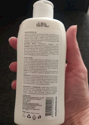 After Sun Jel Nemlendirici ve Yatıştırıcı yeni güneş sonrası jel - Görsel 3