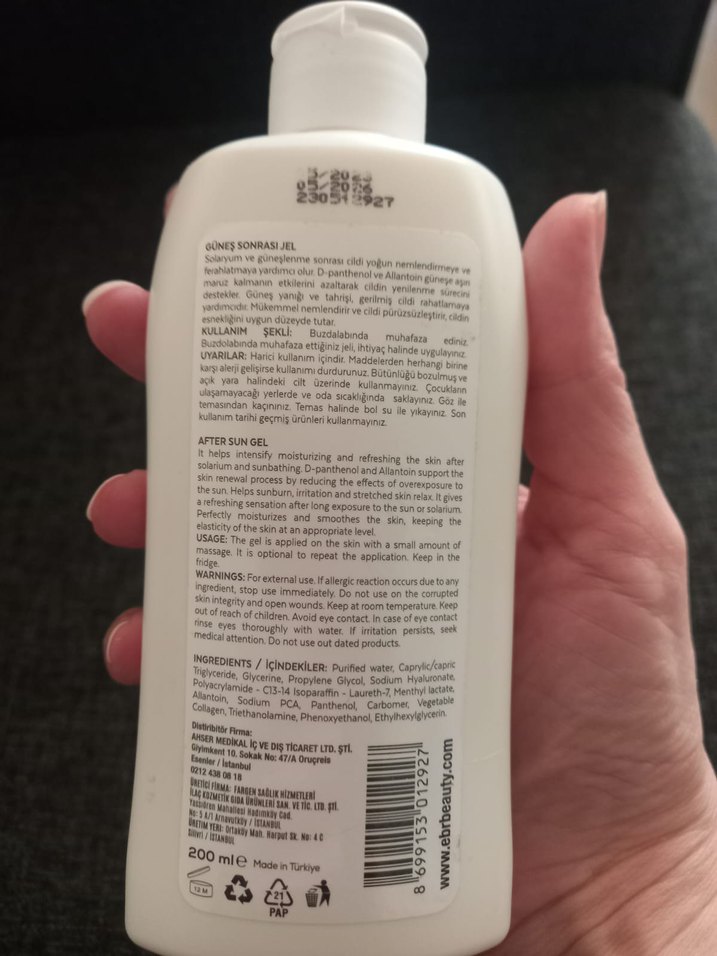 After Sun Jel Nemlendirici ve Yatıştırıcı yeni güneş sonrası jel - Görsel 3