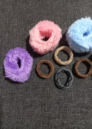 8 adet birlikte yeni rengarenk yumuşak peluş ve bez toka - Görsel 3